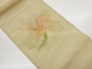 絽綴れ花模様織り出し名古屋帯